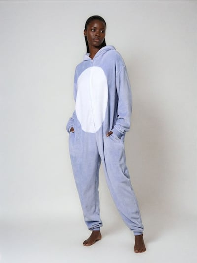 Polar pidžama onesie s kapuljačom i 3D ušima Stitch