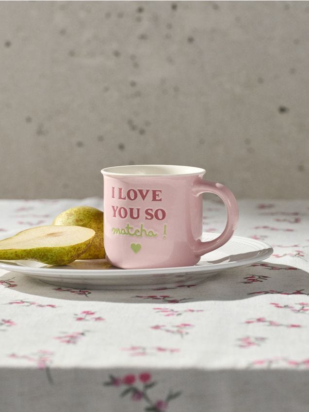 Sinsay - Cană ceramică cu inscripția I love you so matcha - roz
