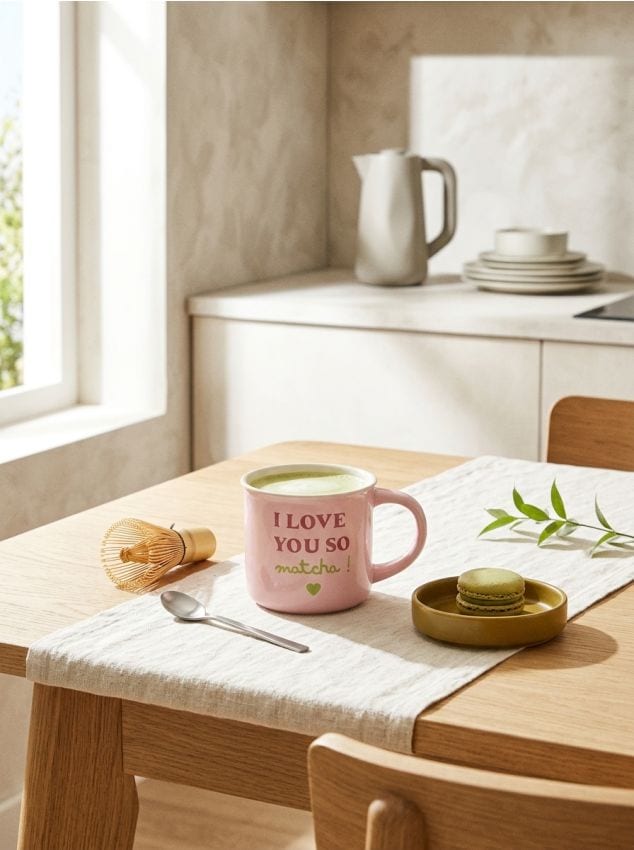 Sinsay - Cană ceramică cu inscripția I love you so matcha - roz