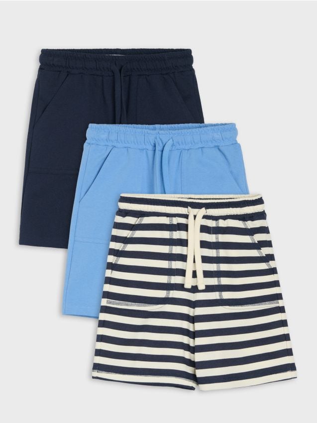 Sinsay - Pantaloni scurți cu bumbac 3 pack - crem