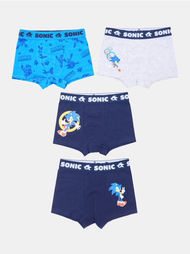 Sinsay - Boxeri din bumbac cu imprimeu 4 pack Sonic the Hedgehog - albastru