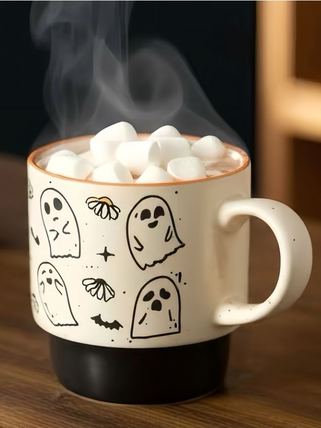 Sinsay - Cană cu motiv de Halloween - galben-pal