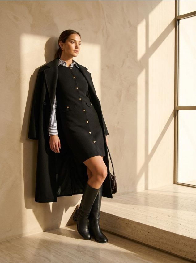 Sinsay - Cămașă cu Dungi - bleumarin