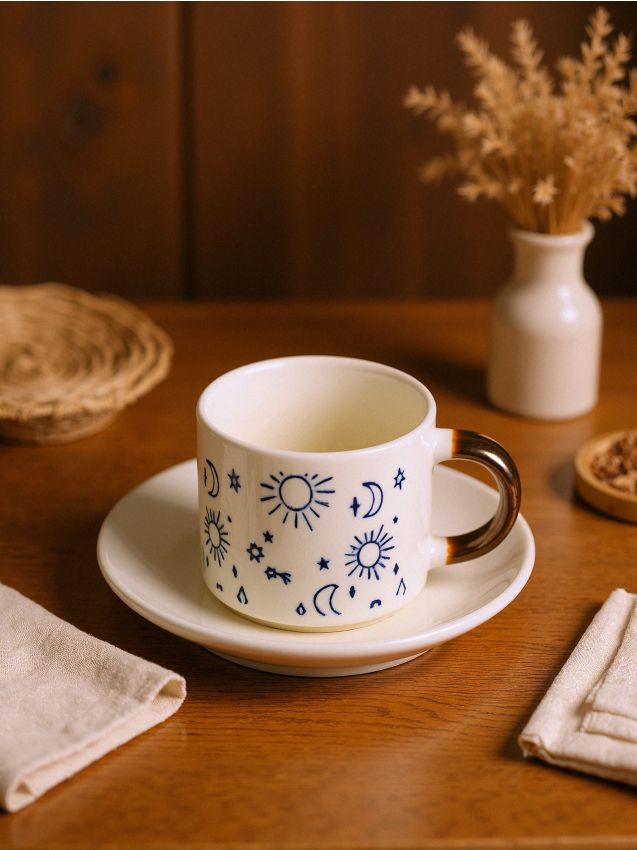 Sinsay - Šálka na espresso s podšálkou - svetlomodrá