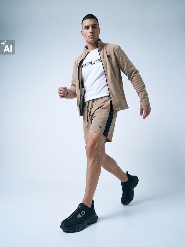 Sinsay - Pantaloni scurți sport SNSY PERFORMANCE - bej