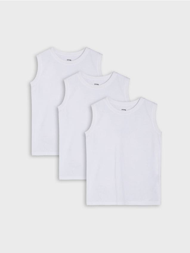 Sinsay - Tricouri din bumbac fără mâneci 3 pack - alb