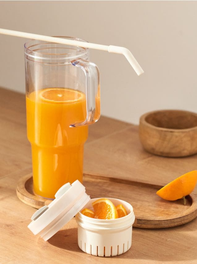 Sinsay - Sticlă cu pai - crem