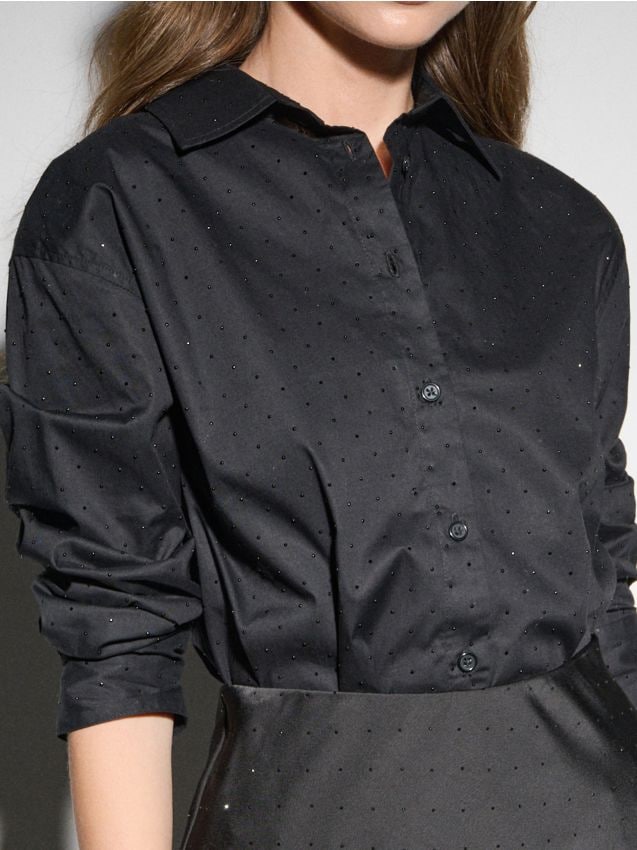 Sinsay - Bavlnená košeľa - čierna