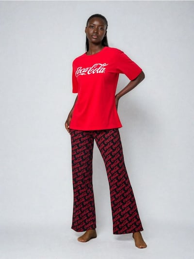 Kaheosaline puuvillane pidžaama Coca-Cola