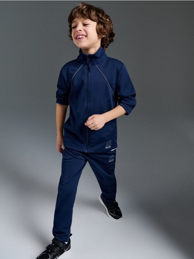 Sinsay - Pantaloni jogger sportivi cu imprimat reflectorizant Active - bleumarin