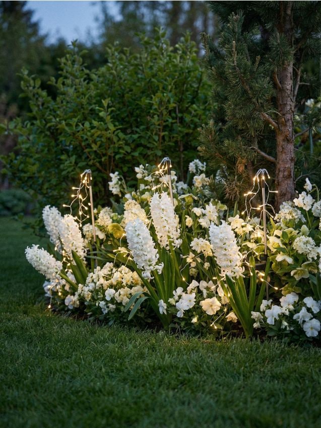 Sinsay - Lampă solară LED de grădină cu lumini suspendate - alb