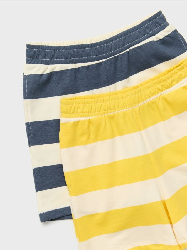 Sinsay - Pantaloni scurți de trening în dungi - bleumarin