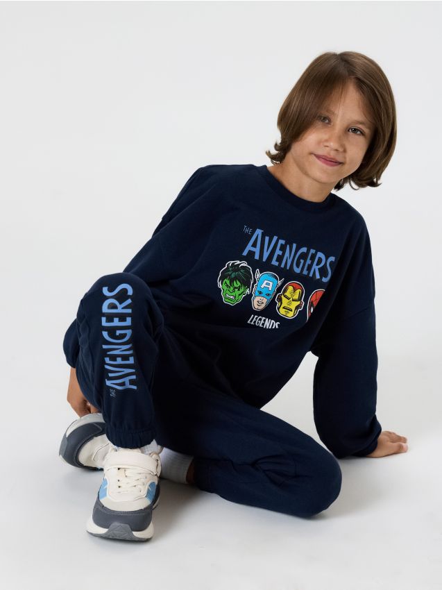 Sinsay - Set bluză și pantaloni sport Avengers - bleumarin