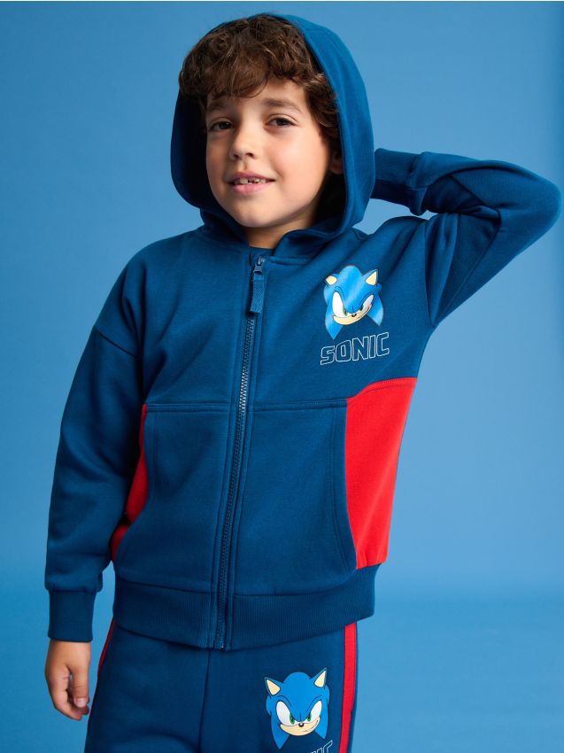 Sinsay - Mikina s kapucňou Sonic the Hedgehog - tmavomodrá