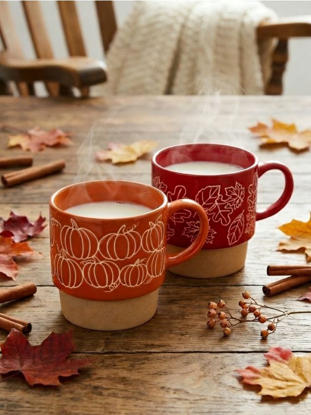 Sinsay - Căni cu motiv de toamnă, set de 2 - multicolor