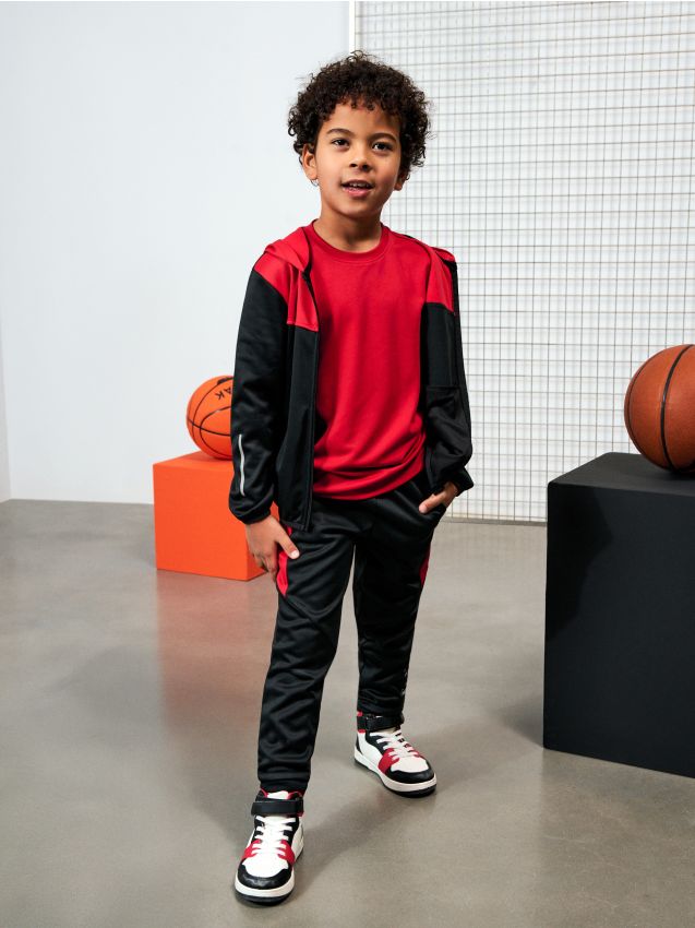 Sinsay - Pantaloni sport cu elemente reflectorizante Active - roșu