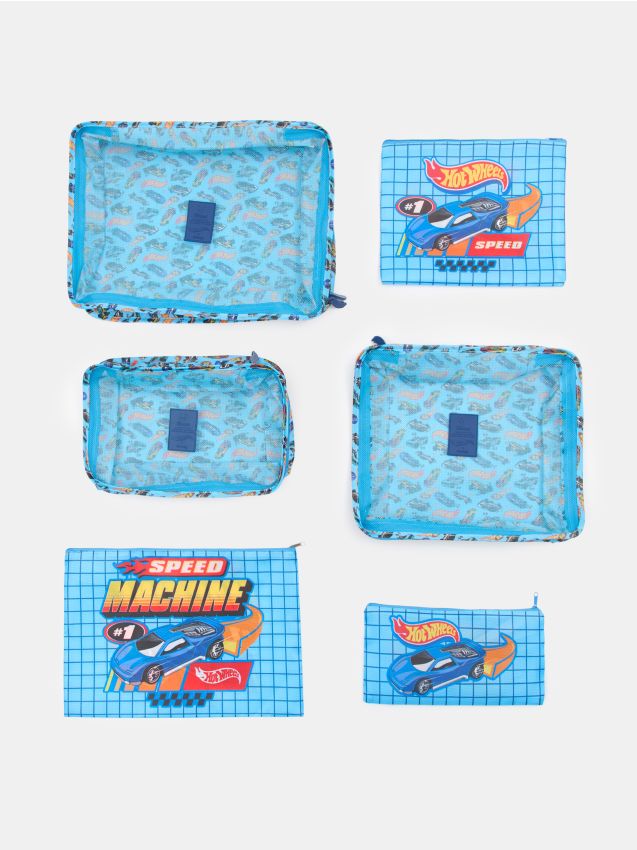Set di organizer da viaggio 6 pack Hot Wheels - blu