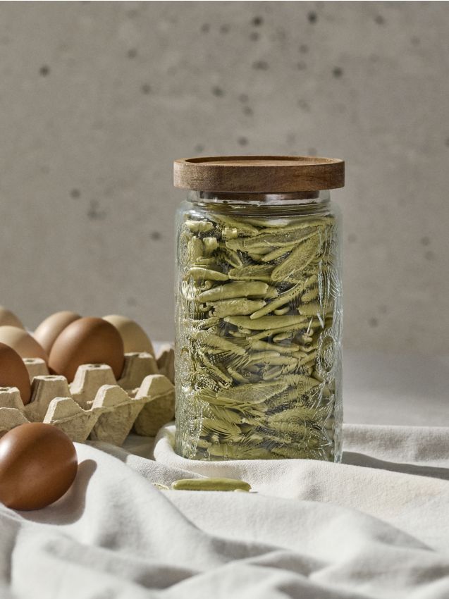 Sinsay - Recipient pentru alimente cu model floral în relief - clear