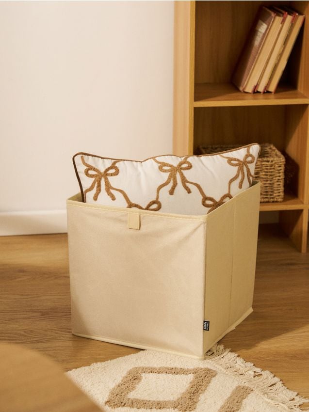 Sinsay - Coș de depozitare cu față din catifea - nude