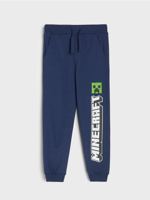 Sinsay - Pantaloni jogger Minecraft - bleumarin