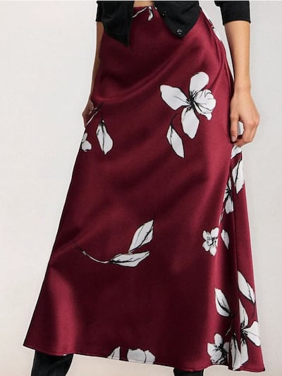 Satenska midi suknja