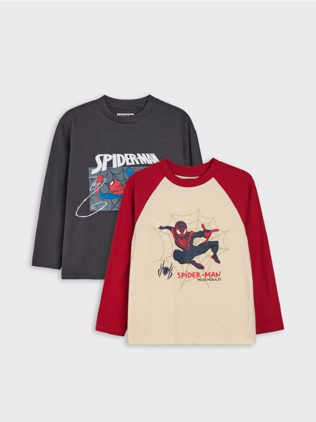 Sinsay - Tricouri lejere din bumbac cu mânecă lungă, set de 2 Spider-Man - multicolor