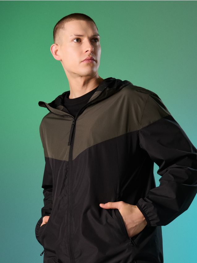 Sinsay - Jachetă ușoară windbreaker cu glugă - kaki