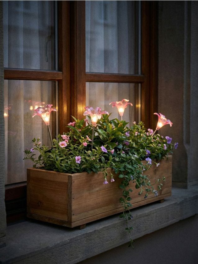 Sinsay - Lumină solară LED în formă de floare - roz-pastel