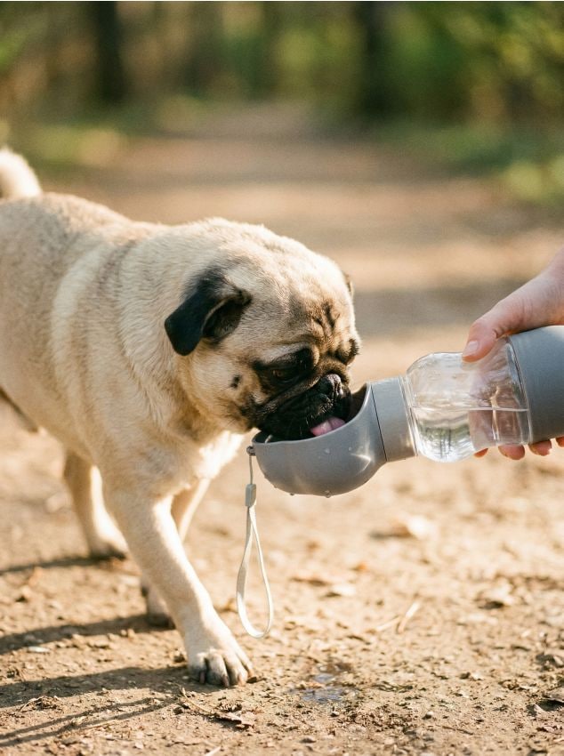 Bottiglia d'acqua per cani - grigio chiaro