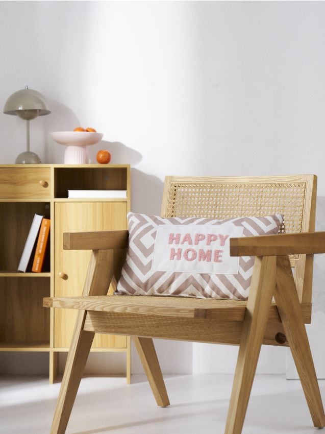 Sinsay - Pernă decorativă cu inscripția HAPPY HOME - nude