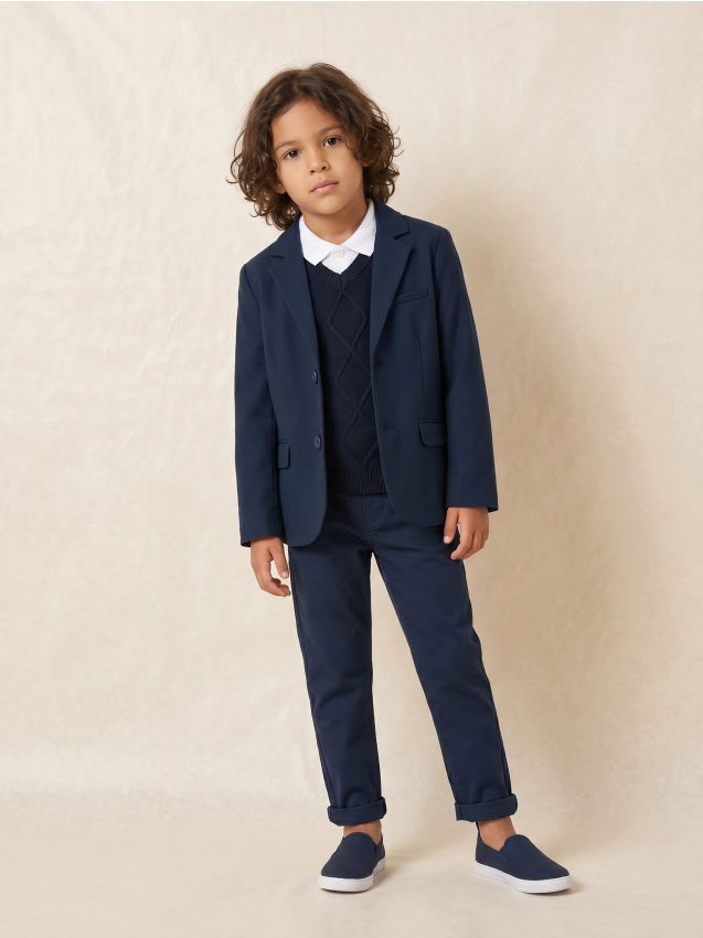 Sinsay - Vestă tricotată elegantă din bumbac - bleumarin