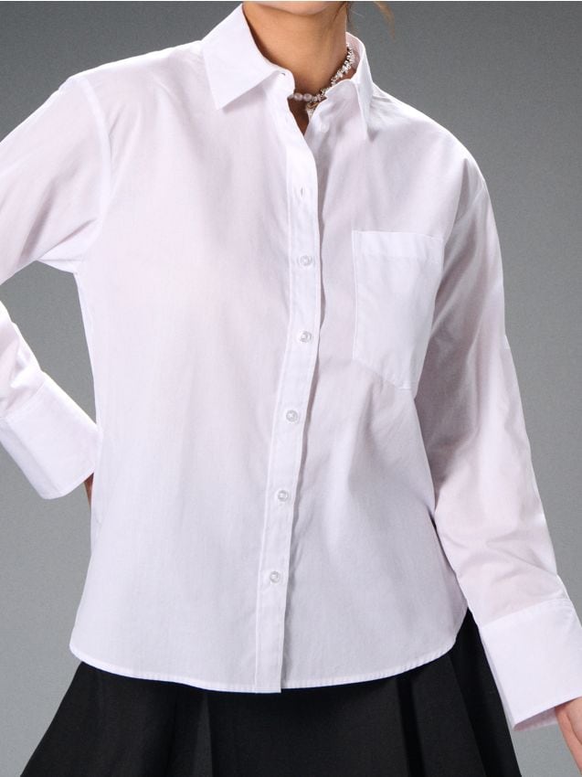 Sinsay - Košeľa s dlhým rukávom - biela