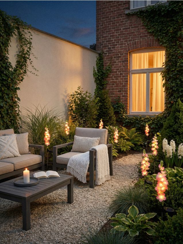 Sinsay - Lampă solară de grădină în forma florilor - roz-pastel