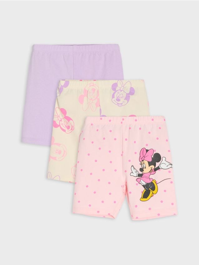 Sinsay - Leggings scurți 3 pack Minnie Mouse - roz-pastel