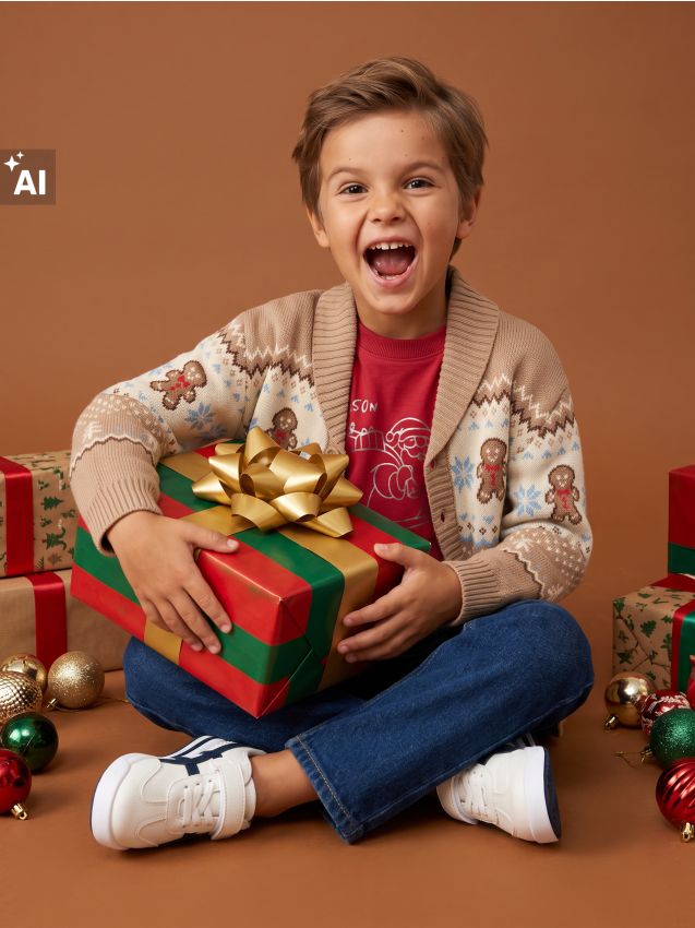 Sinsay - Cardigan din bumbac cu motiv de Crăciun - multicolor