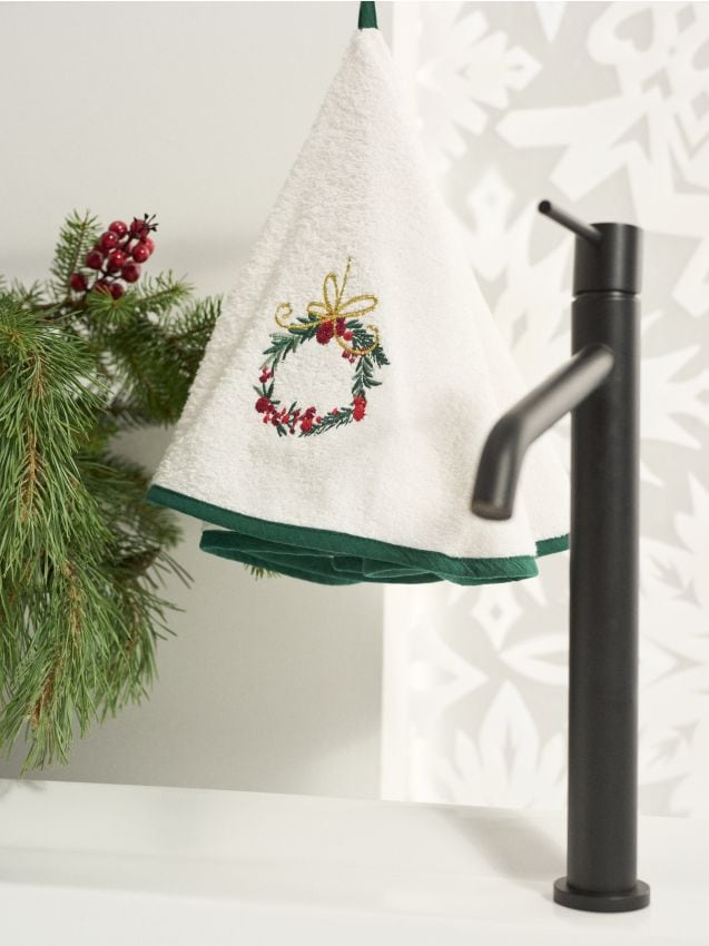 Sinsay - Uterák s vianočným vzorom - tmavozelená