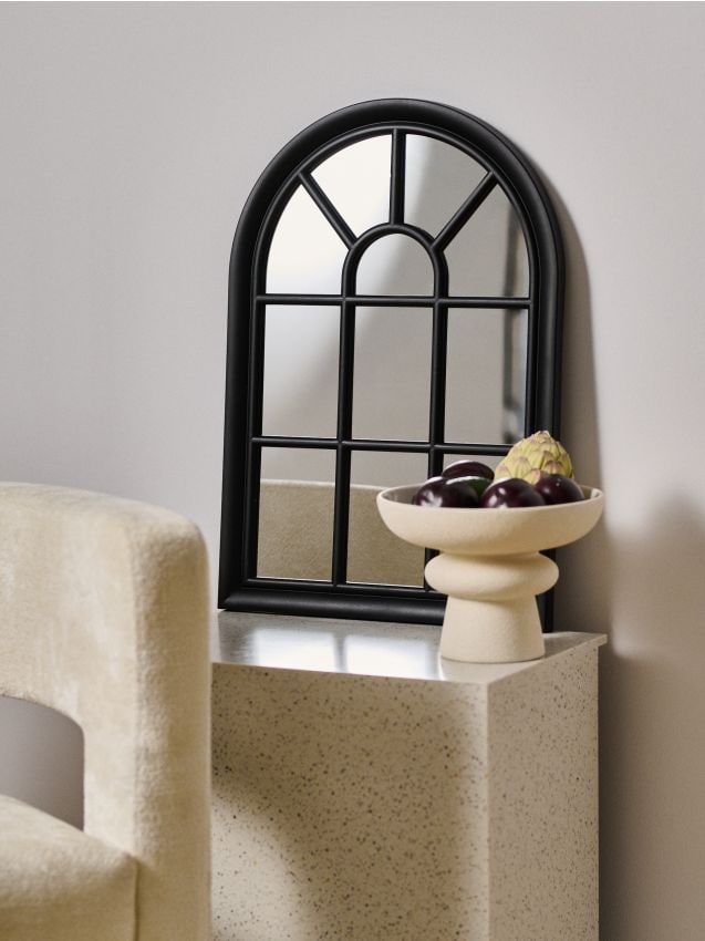 Sinsay - Oglindă decorativă în formă de fereastră cu ramă metalică - negru