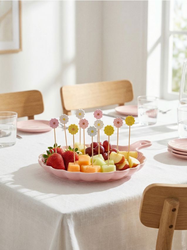 Sinsay - Set de scobitori pentru aperitive cu motiv floral 50 pack - multicolor