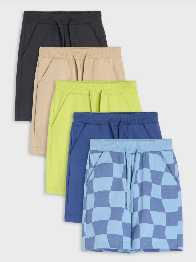 Sinsay - Pantaloni scurți de trening, din material majoritar bumbac 5 pack - light blue