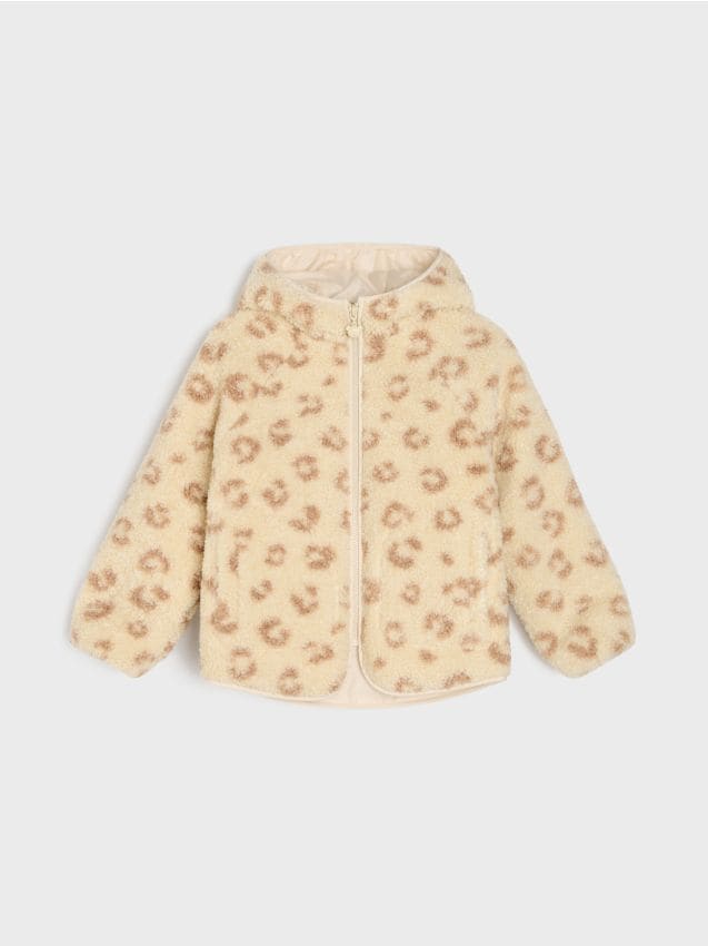 Sinsay - Geacă teddy cu imprimeu leopard - bej