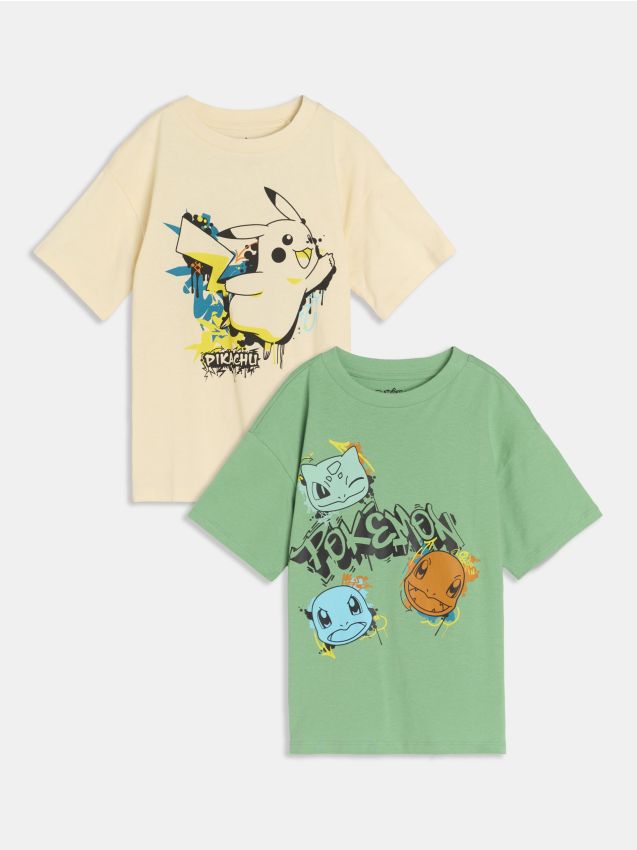 Sinsay - Oversize tričko Pokémon 2 pack - viacfarebná