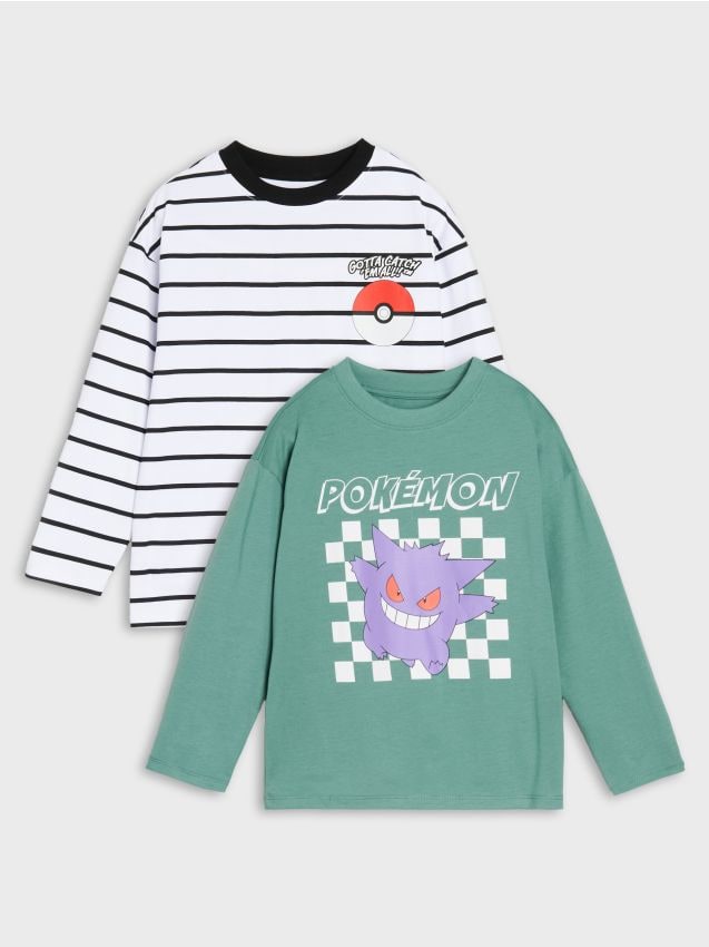 Sinsay - Set de 2 tricouri cu mânecă lungă Pokémon - multicolor
