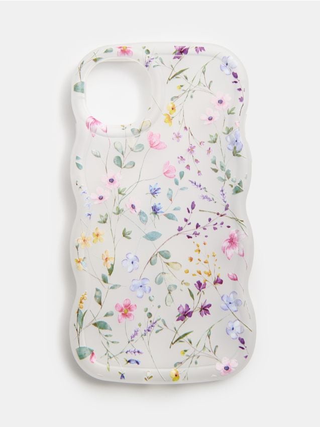 Sinsay - Husă pentru iPhone 11/XR cu margini ondulate și motiv floral - multicolor