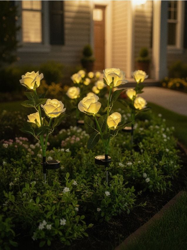 Sinsay - Lumini solare LED în formă de flori - alb