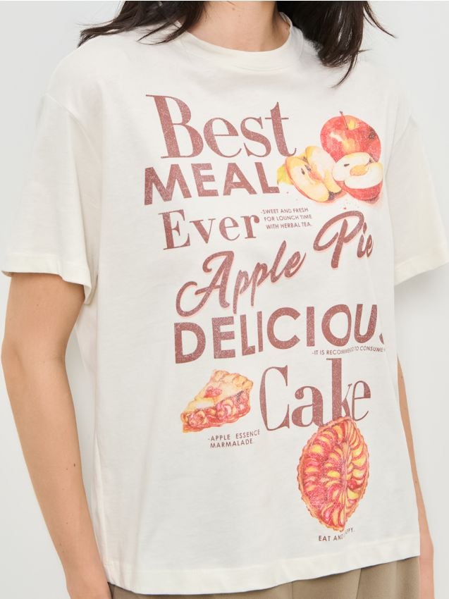 Sinsay - Bavlnená košeľa s potlačou - telová