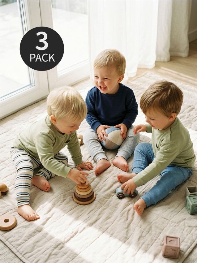 Sinsay - Colanți cu nervuri 3 pack - Gri-albăstrui