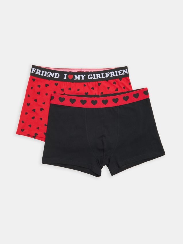 Sinsay - Bokserki classic z napisem 2 pack - wielobarwny