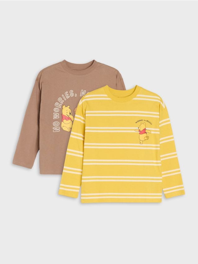 Sinsay - Tricouri din bumbac cu imprimeu Winnie the Pooh 2 pack - multicolor