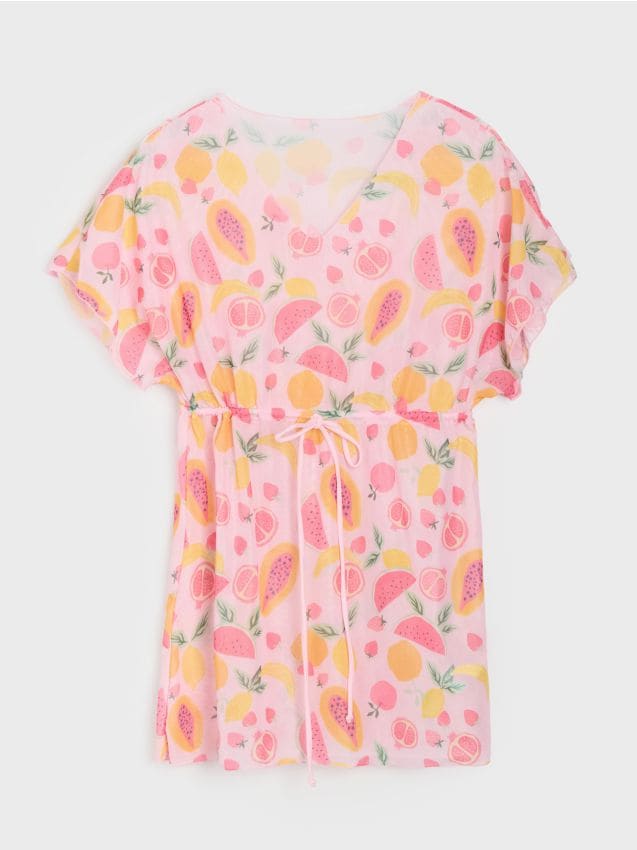 Sinsay - Poncho de plajă cu legare cu imprimeu fructe - multicolor