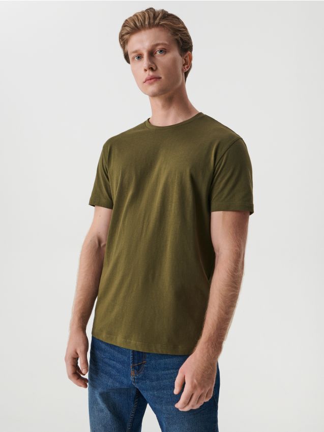 Basic T-shirt Color navy - SINSAY - 0322J-59X